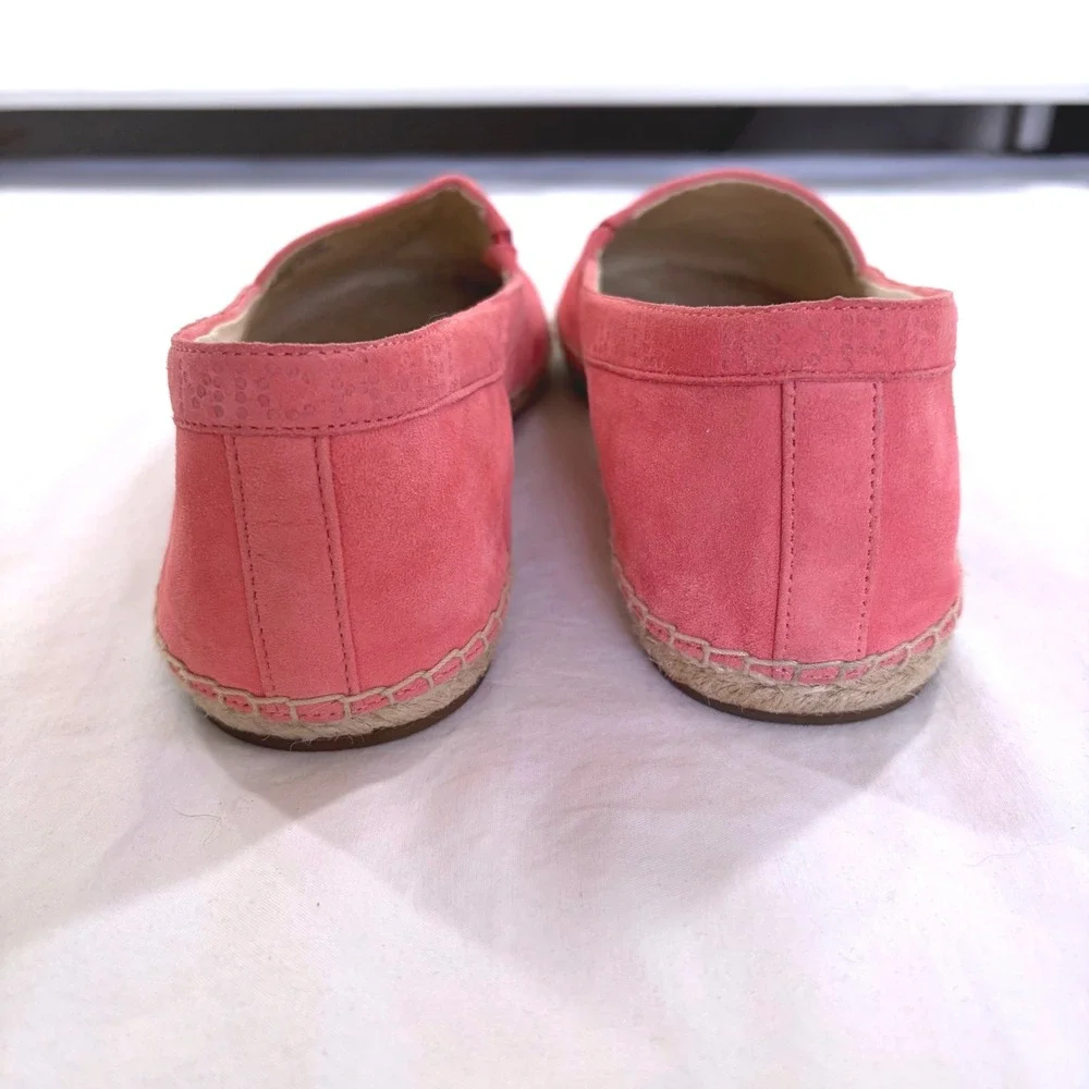 Michael Kors Pink Suede Leather Espadrille Flats Slip On Shoes V019B Womens 10M